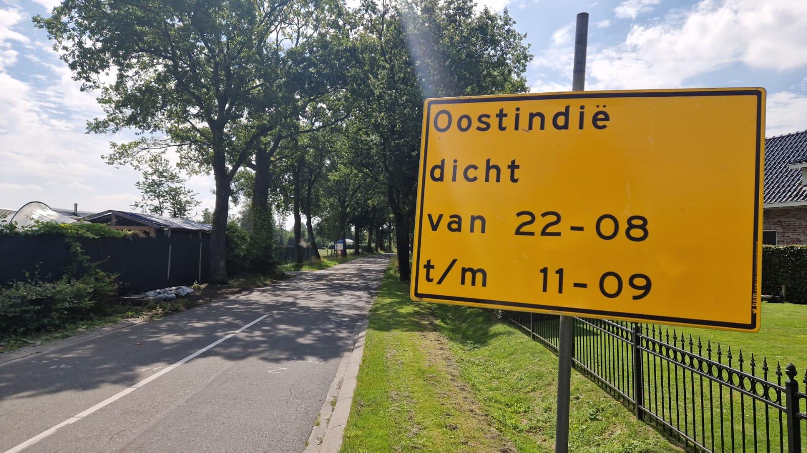 Weg Oostindie vanaf maandag 21 dagen dicht