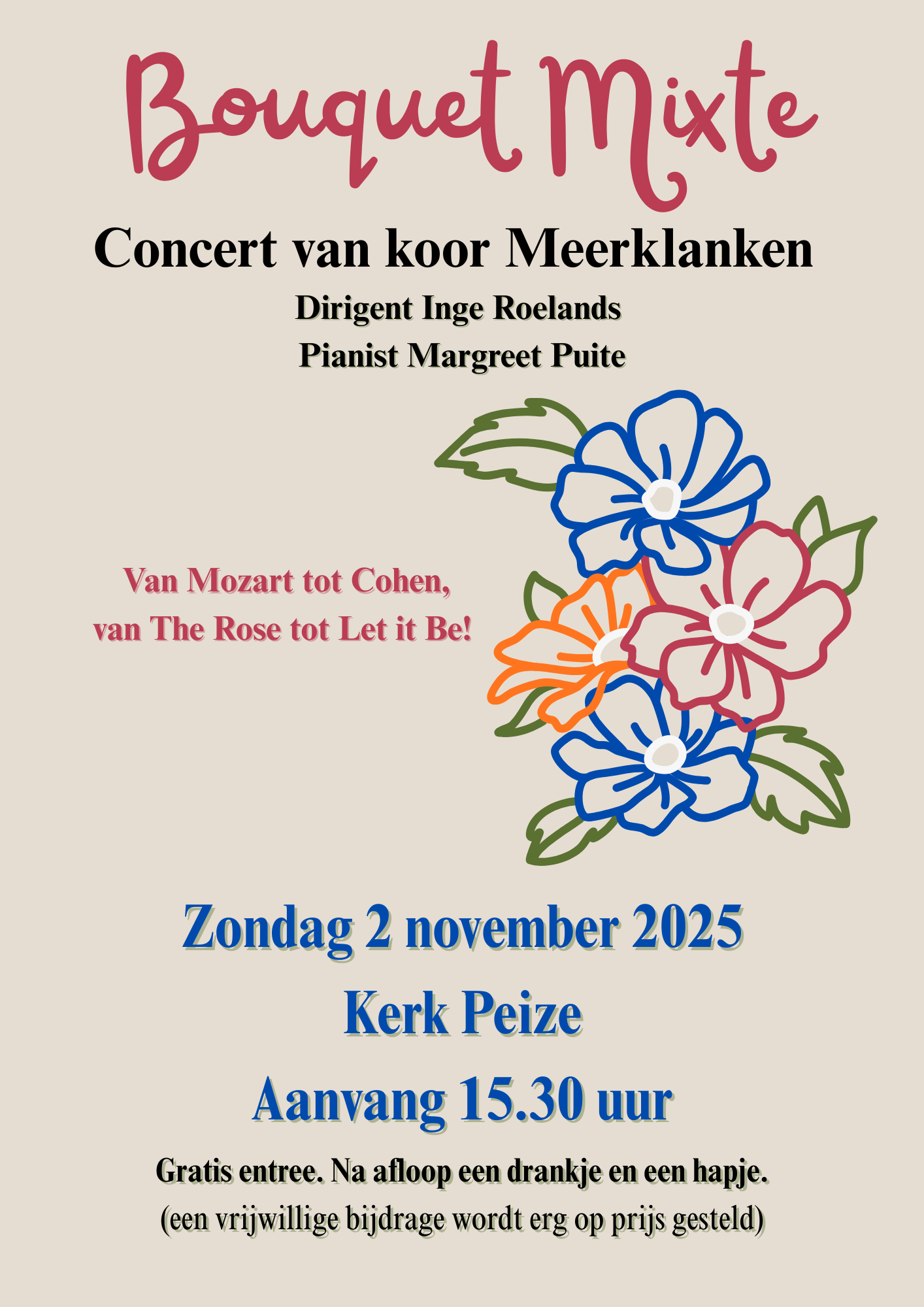Kleurrijk herfstconcert in de kerk van Peize