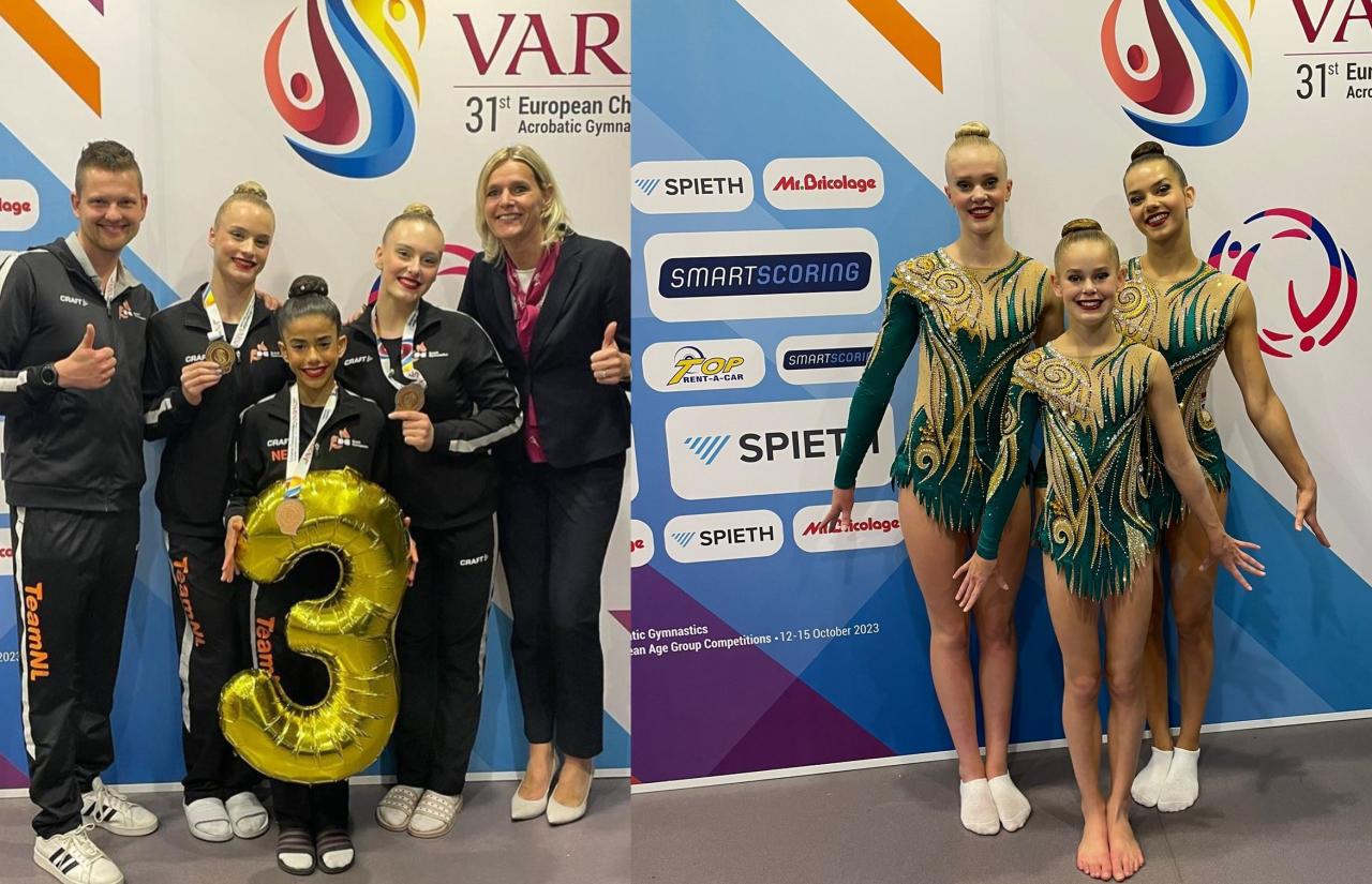 Goede prestaties voor acroteams van Acro Academy Noord Nederland tijdens EK Varna Bulgarije 