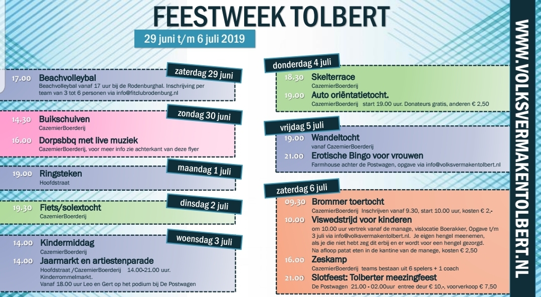  Stichting Volksvermaken Tolbert pakt weer uit. 