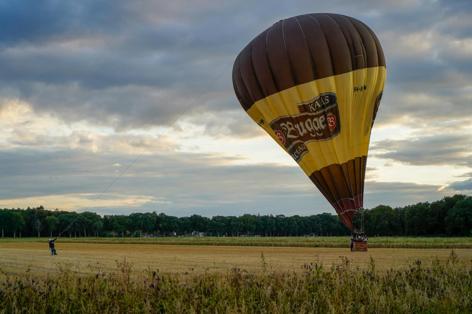 Ree schrikt zich een hoedje van landende luchtballon in Veenhuizen (video)