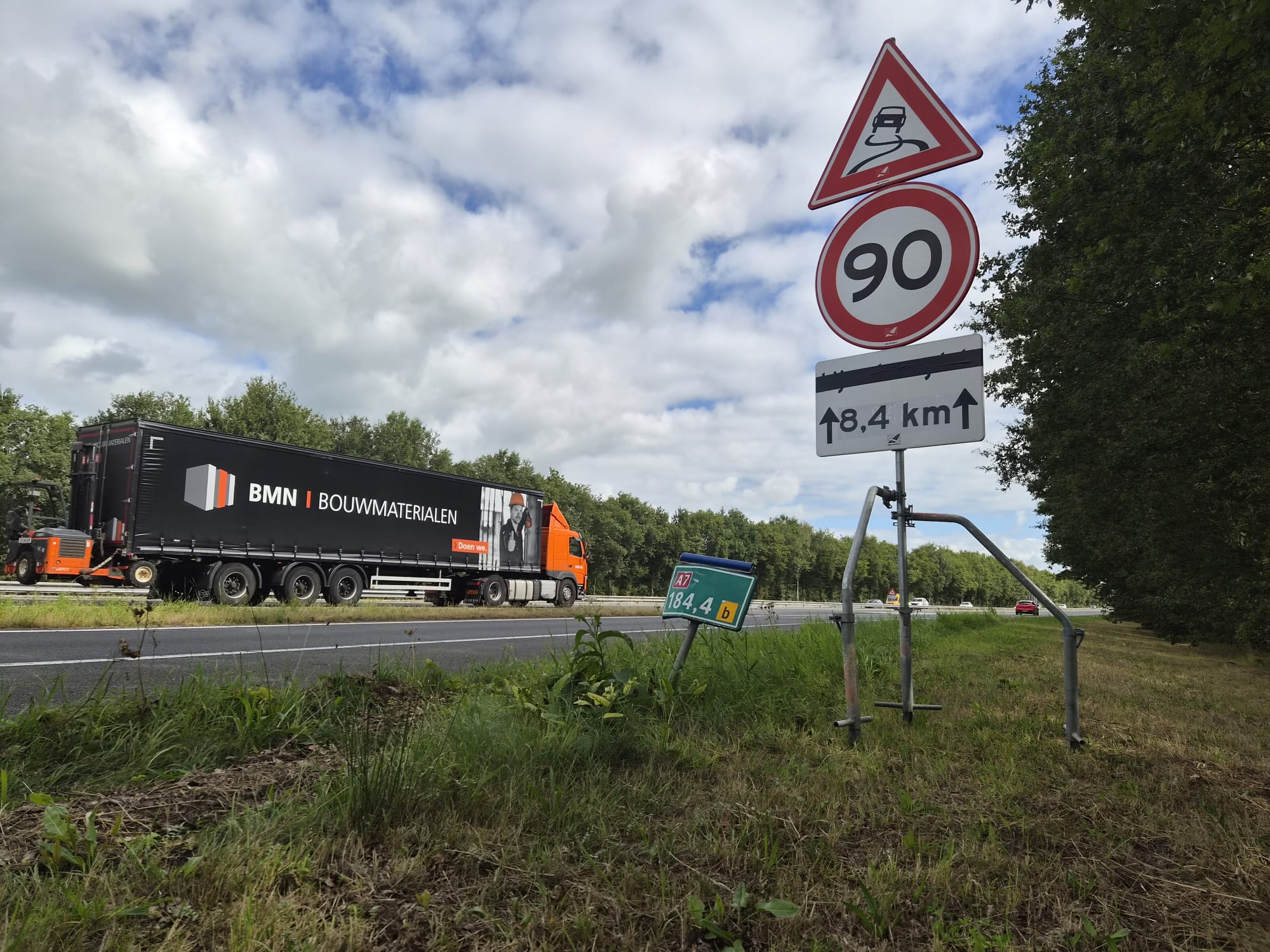Maximumsnelheid op A7 tussen Leek en Hoogkerk tijdelijk verlaagd naar 90 km/u