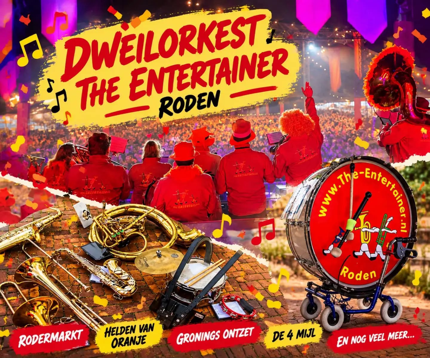 Dweilorkest The Entertainer uit Roden is op zoek naar nieuwe muzikanten!